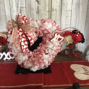 Handmade Valentine’s Day Heart Deco Wreath
